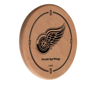 Laser engraved natural wood sign Detroit Red Wings NHL Logo