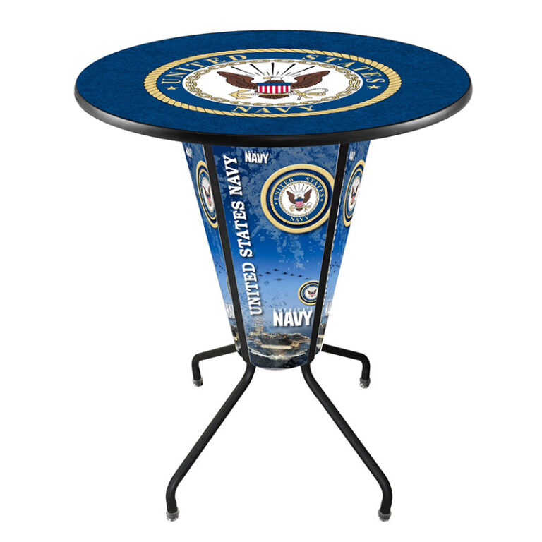 L218 logo LED indoor outdoor table us navy panels round logo top