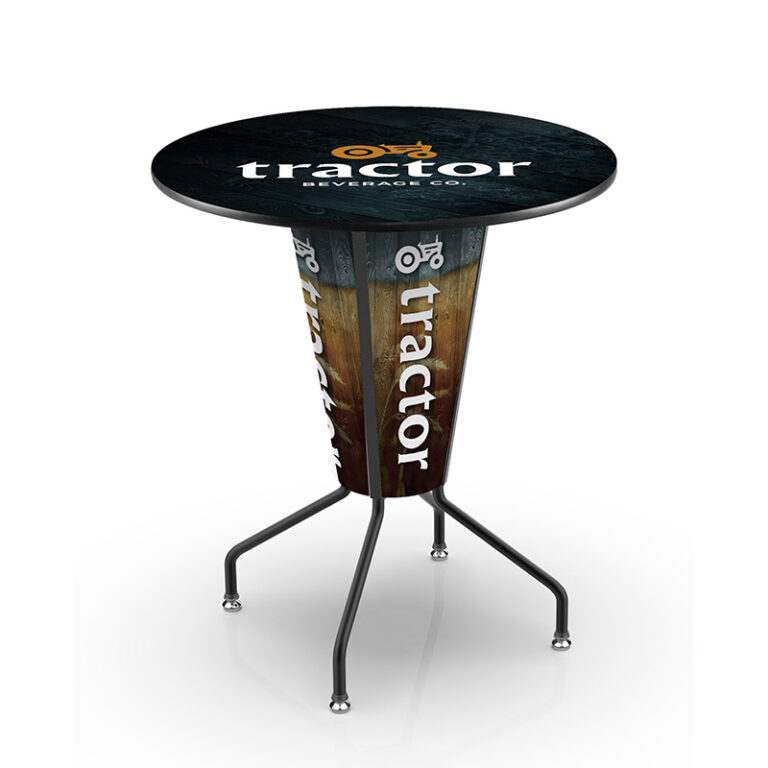 L218 logo LED indoor outdoor table custom Tractor Beverage logo panels round logo top