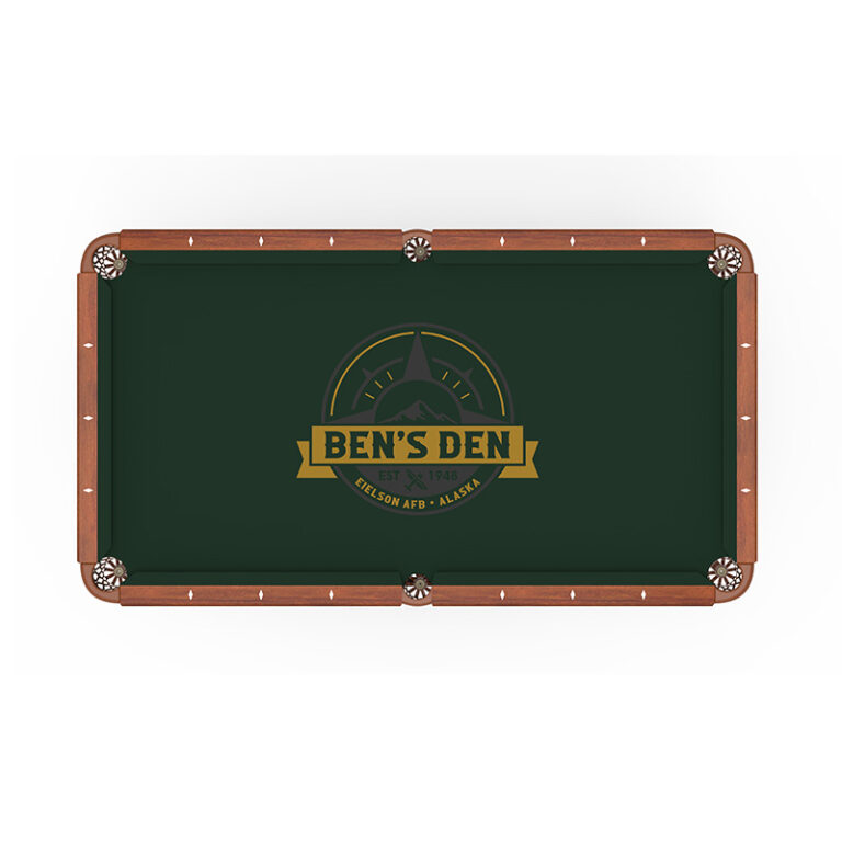 custom promotional hainsworth elite pro logo billiard cloth bens den spruce