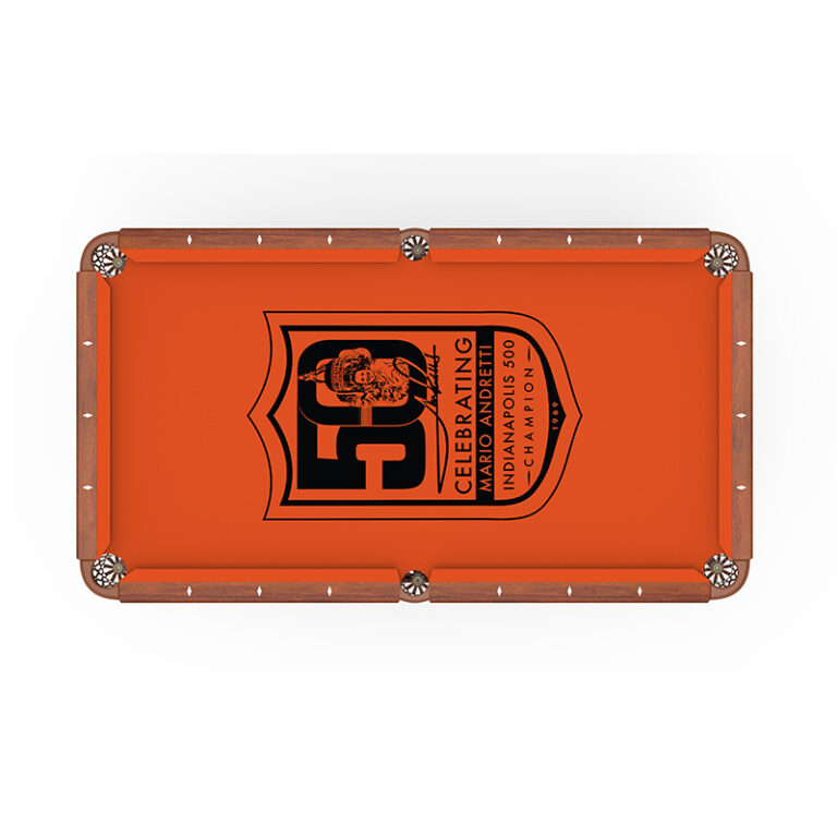 custom promotional hainsworth elite pro logo billiard cloth mario andretti orange