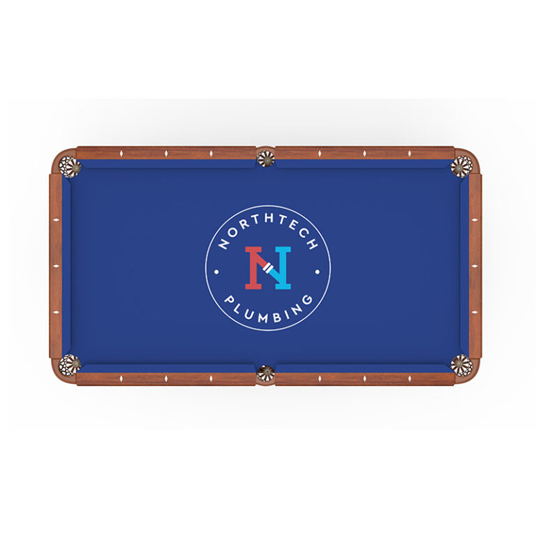 custom promotional hainsworth elite pro logo billiard cloth northtech plumbing royal blue