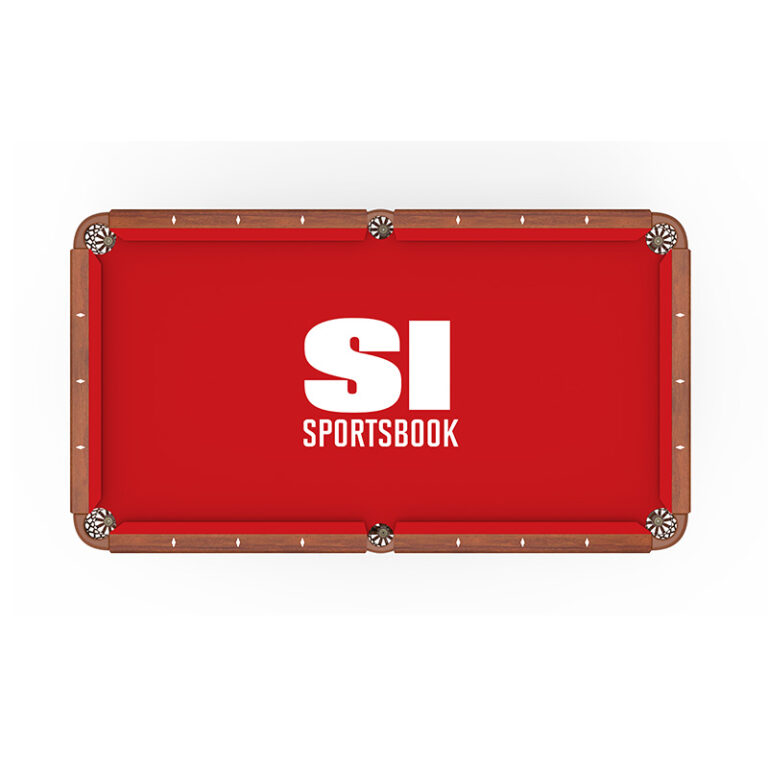 custom promotional hainsworth elite pro logo billiard cloth SI sportsbook bright red