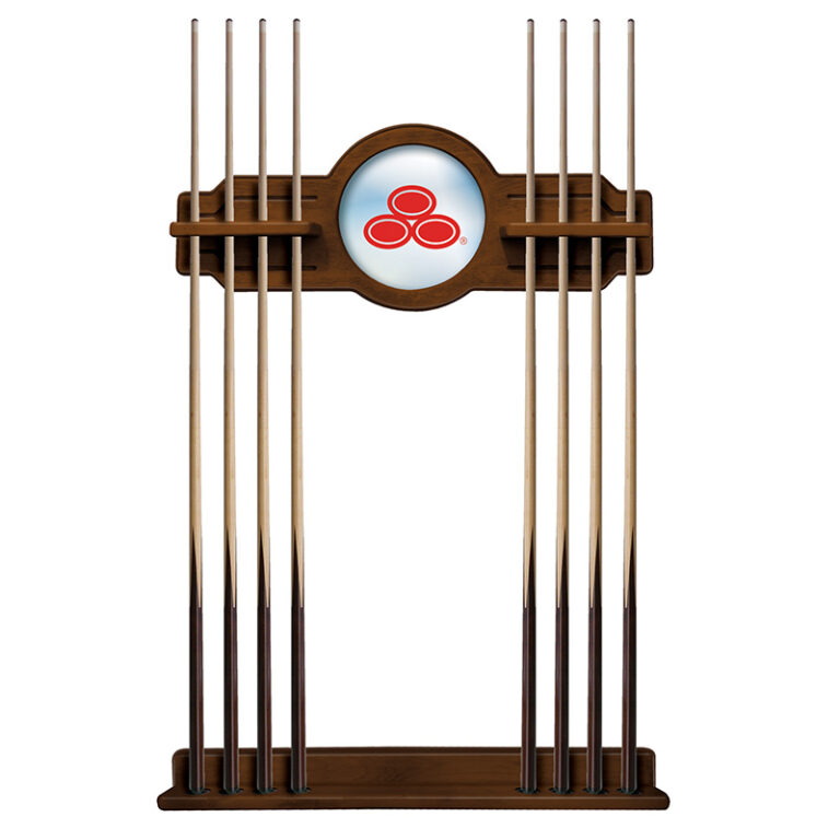 custom promotional cue rack chardonnay finish state farm logo