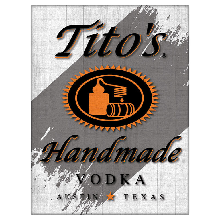 custom Titos vodka canvas vertical orientation
