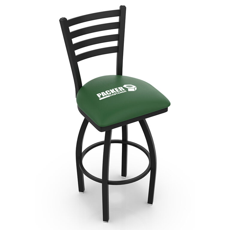 custom promotional L014 Jackie 2 black frame Packer Fastener logo green seat