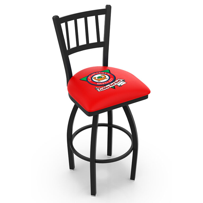 custom promotional L018 contessa 2 black frame captain curtis logo red seat
