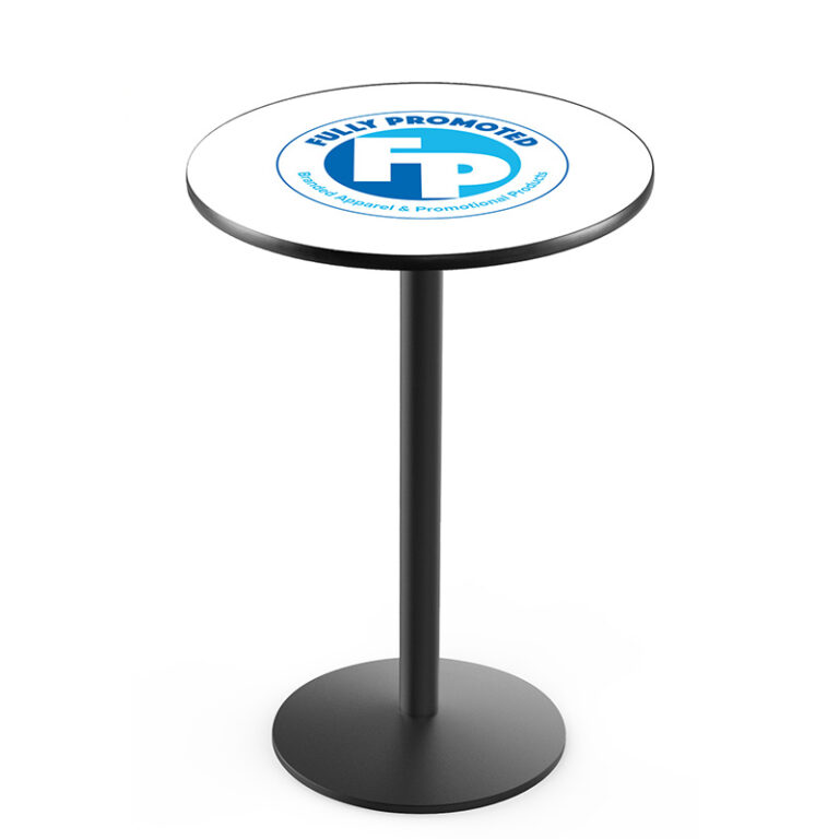 custom promotional L214 round black base fully promoted logo on white round top