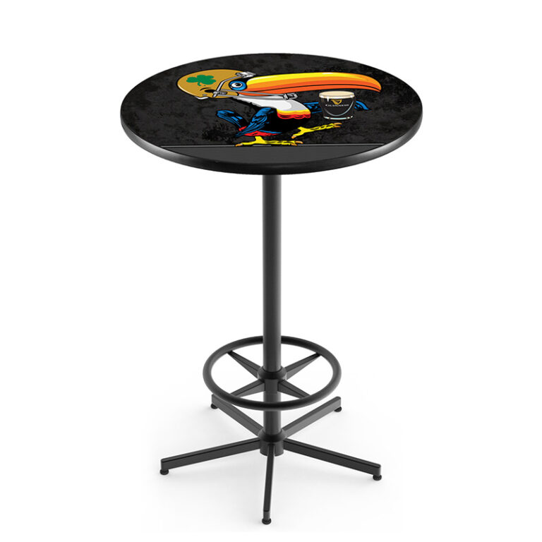 custom promotional L216 star style black base with foot ring guinness toucan logo round top