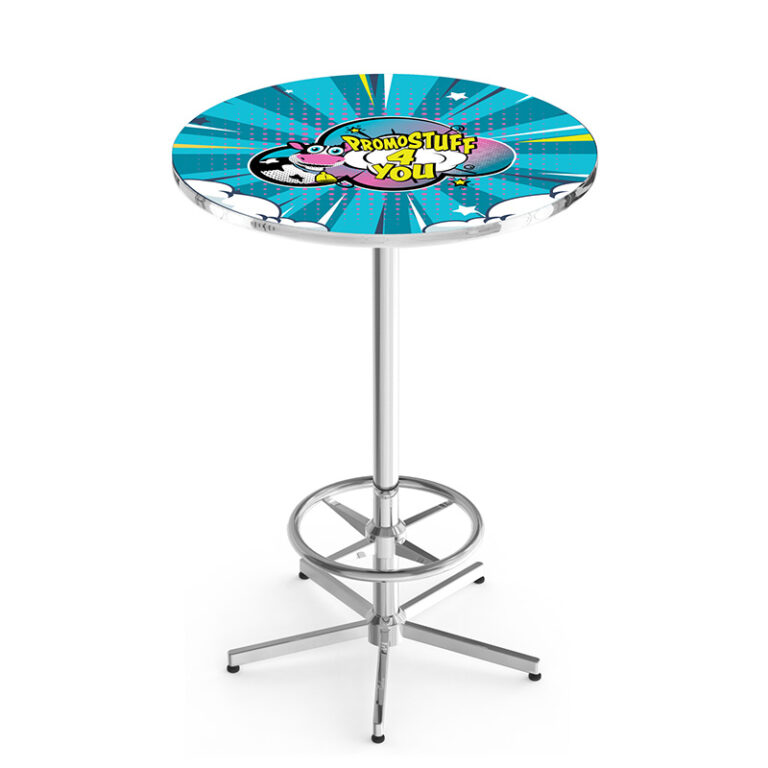 custom promotional L216 star style chrome base with foot ring promo stuff 4 you logo round top