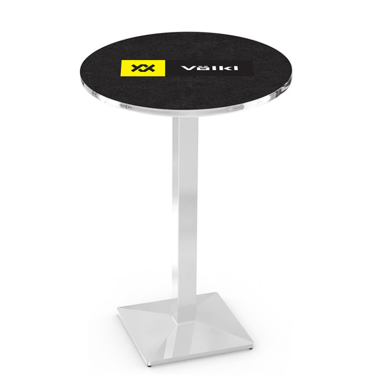 custom promotional L217 square chrome base volkl tennis logo on black round top