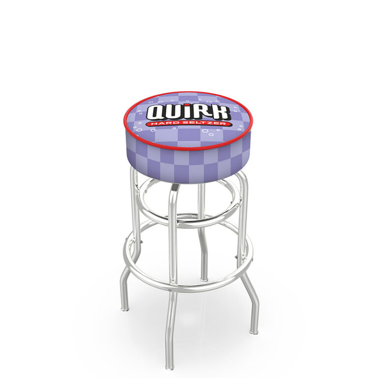 Promotional custom logo L7C1 quirk logo seat top with side print purple checkered vinyl retro frame