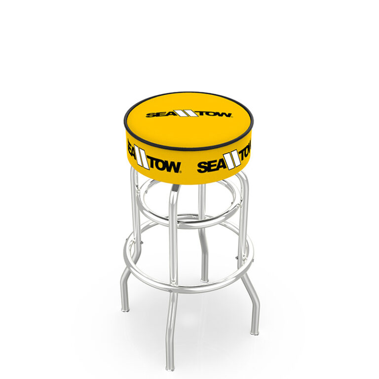Promotional custom logo L7C1 seatow logo seat top and side print yellow vinyl black bead retro frame
