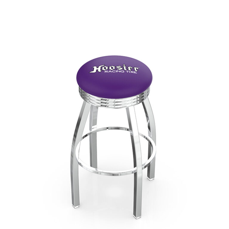 Promotional custom logo L8C3C hoosier racing tire logo purple vinyl seat ribbed chrome accent ring