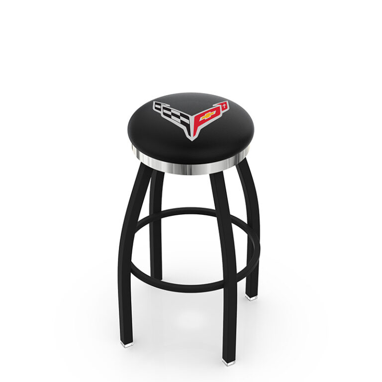 Promotional custom logo L8B2C corvette flag logo black seat chrome accent ring black frame