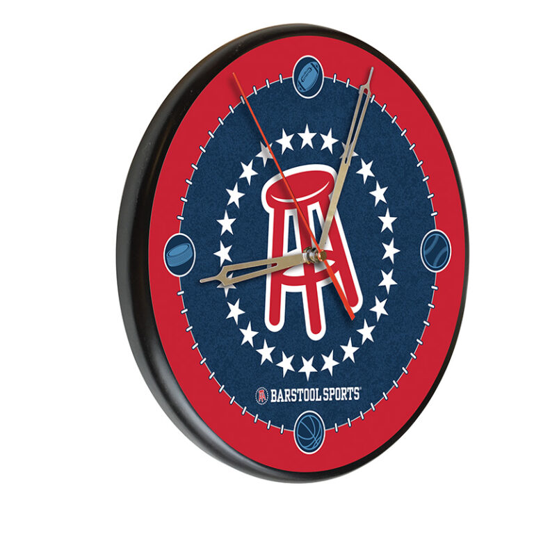 Custom promotional digitally printed wood clock barstool sports