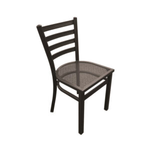 OD400 Outdoor Jackie 1 Chair black frame ladder back rest mesh seat