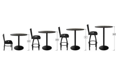 Seat height to table height ration Sizing Chart for Stools & Tables