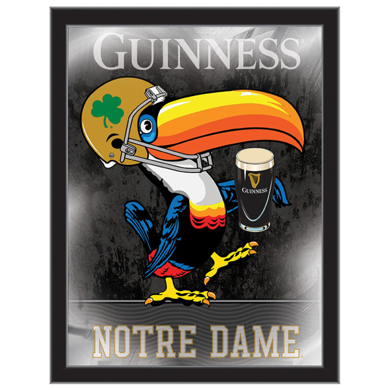 custom promotional vertical Mirror guinness notre dame toucan black frame