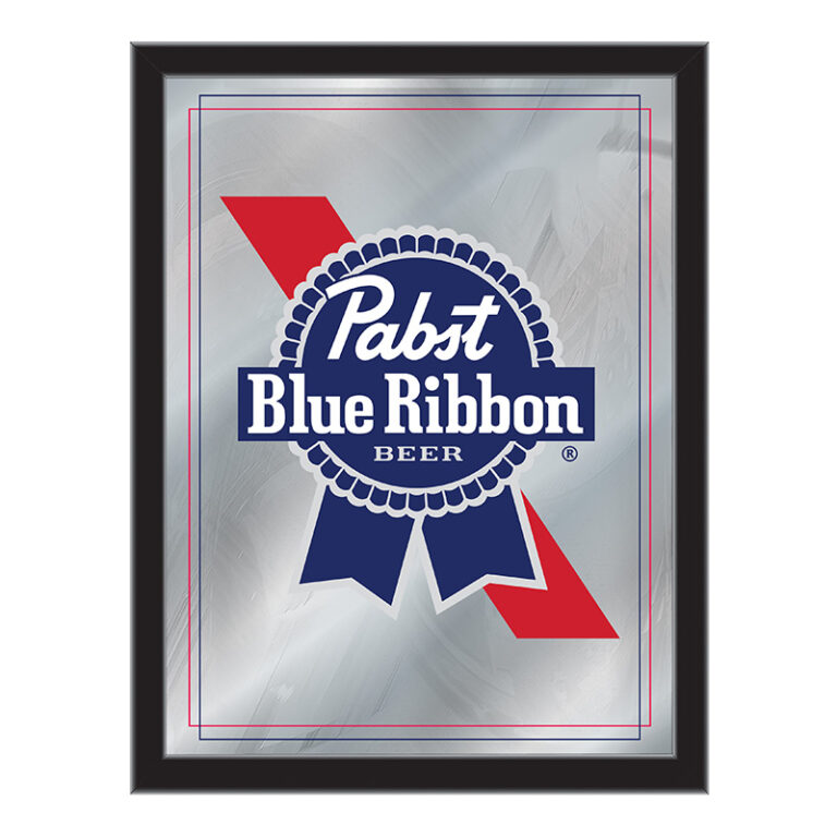 custom promotional vertical Mirror pabst blue ribbobn black frame