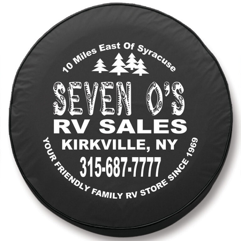 custom promotional black tire cover seven os rv