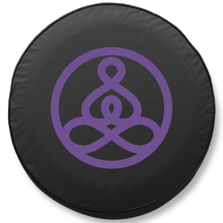 custom promotional black tire cover sol spa yoga pose