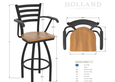 Bar Stool & Chair Dimensions Chart