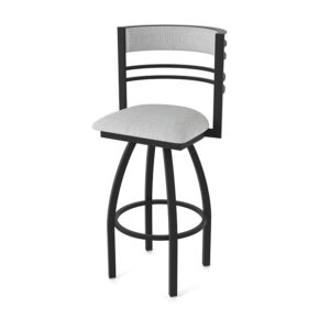 860 Hunter Bar Stool Black Wrinkle Frame Graph Alpine Upholstery Front Angle View