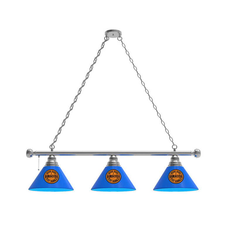 Barracuda-Custom-3-Shade-Pendant-Billiard-Light-Chrome Finish