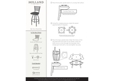 Bar Stool Assembly Models 410, 810, 820, 411, 821, 830, 832, 870, 880, 881